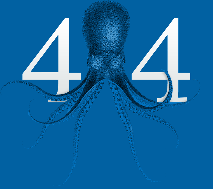 Illustration of octapus wrapped around numbers 4 0 4